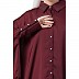 Designer Shirt style Kaftan with inner abaya- Maroon-White